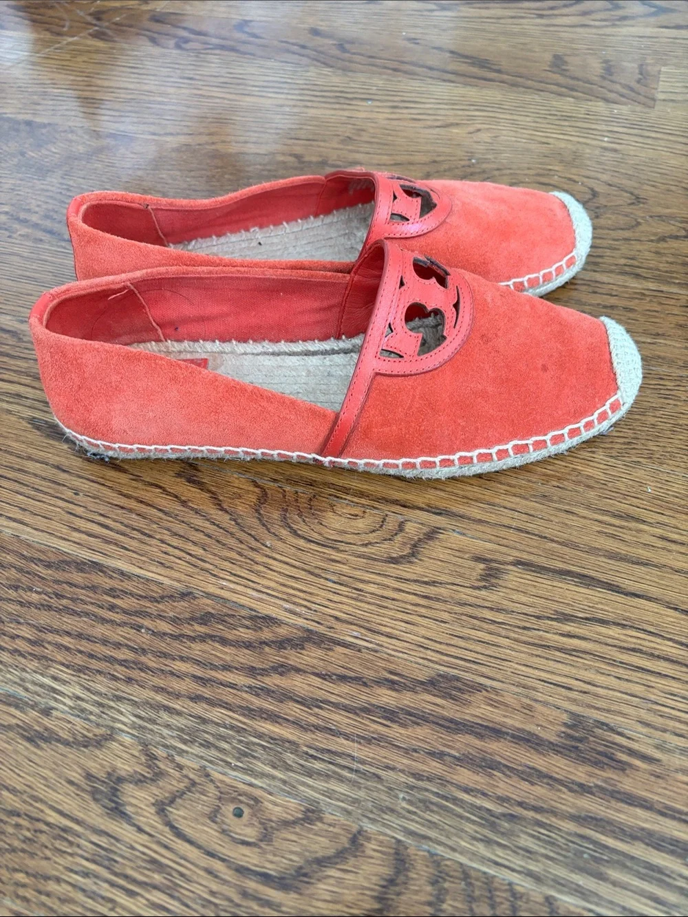Tory Burch Coral Suede Espadrille Slip-Ons